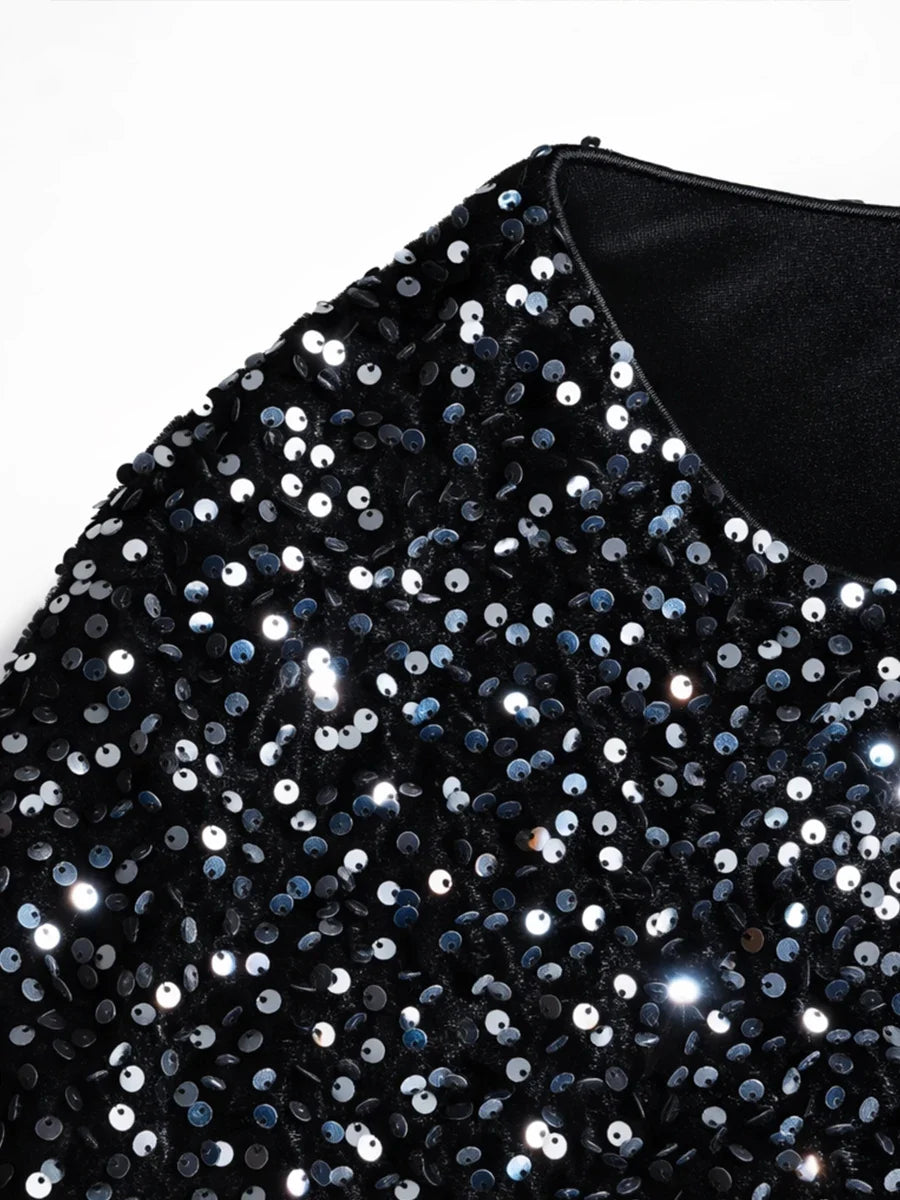 Bell Sleeve Sequin Mini Dress