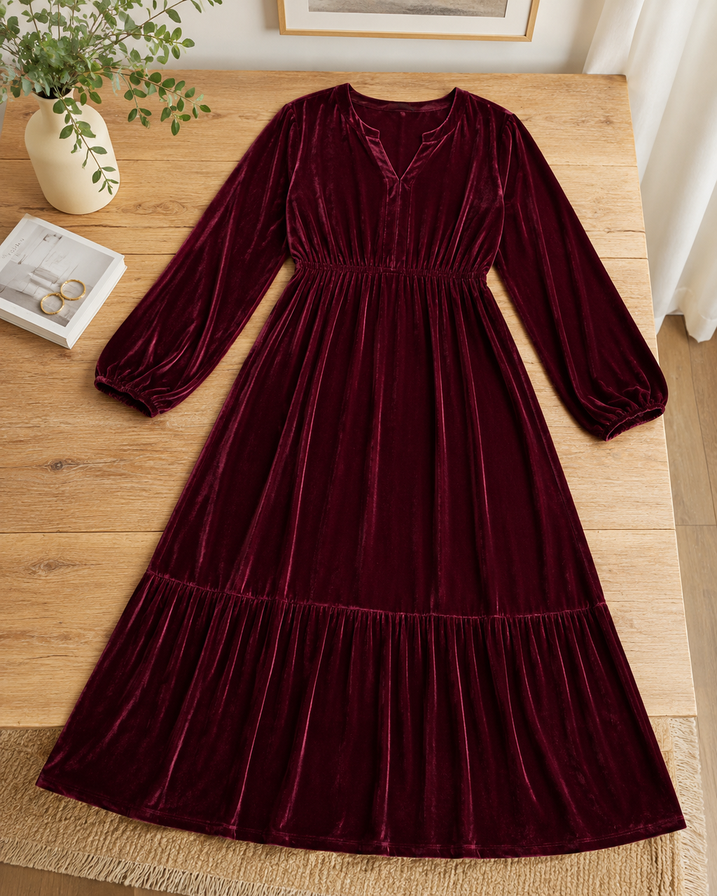 Velvet Elegance Maxi Dress – Chic