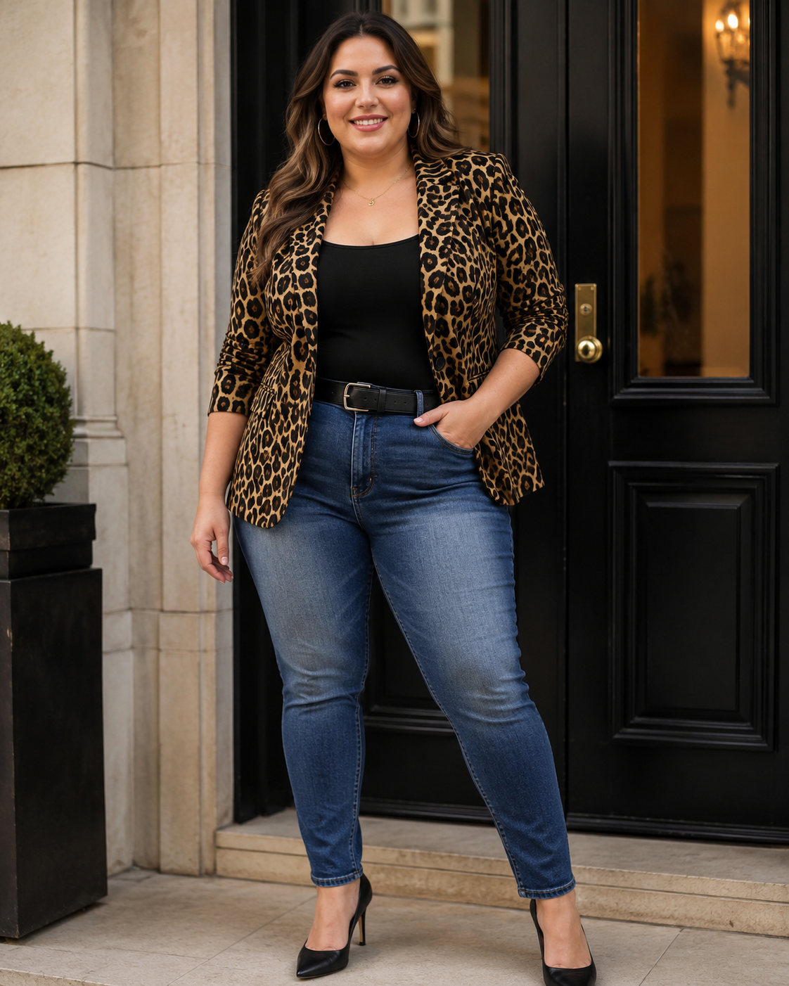 Curve Leopard Blazer