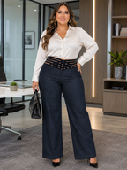 Curve Cross-Waist Wide-Leg Pants