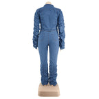 Curvy Chic Ruched Denim Set
