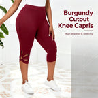 Elastic Waist Seamless Casual Capri Leggins