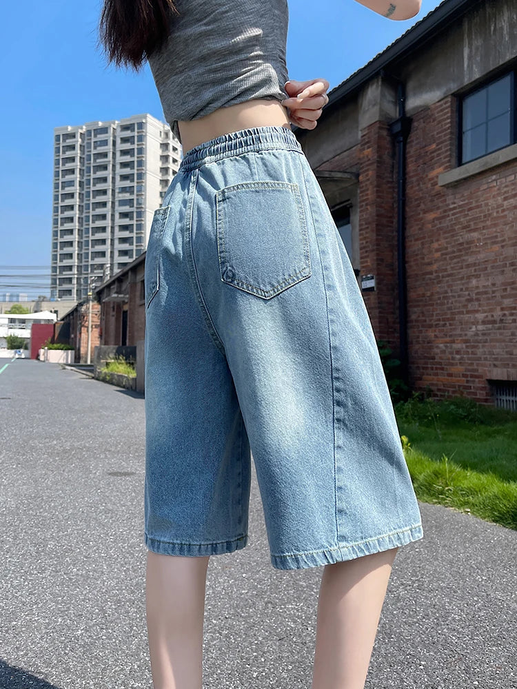 Curve Ease Denim Culotte Shorts