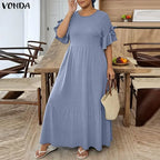 Solid Color Long Maxi Dress