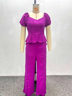 Petal Sweetheart Wide-Leg Pantsuit