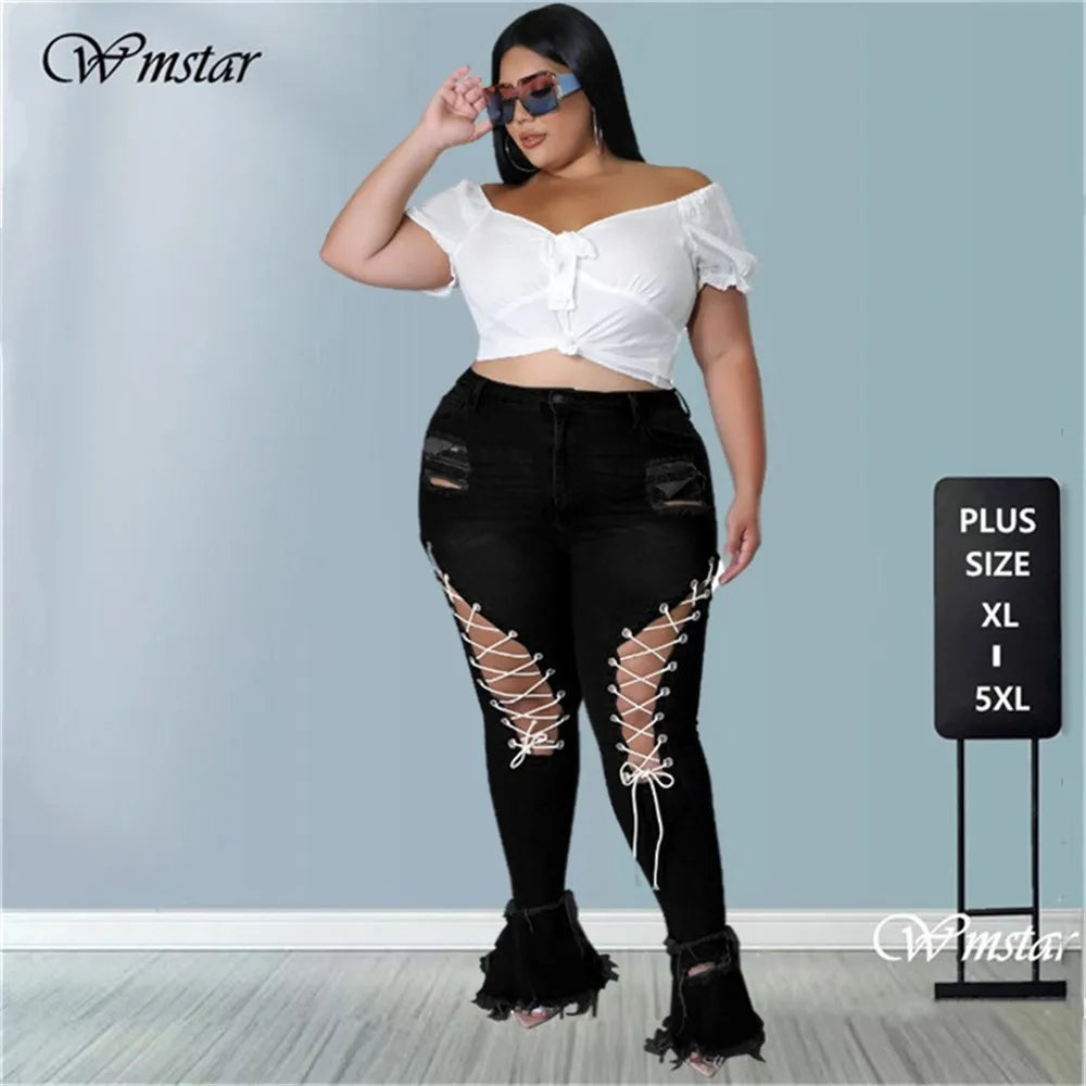 Glam Ripped High-Waist Jeans