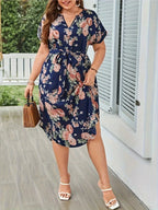 Curve Bloom Belted Dress