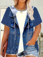 Curve Denim Illusion Tee