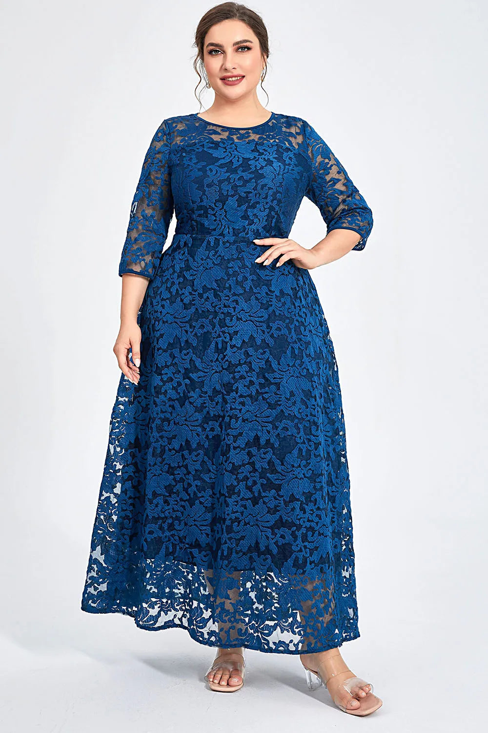 Formal Double Layer Tunic Maxi Dress