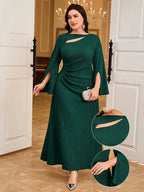 Emerald Elegance Plus Size Maxi Dress
