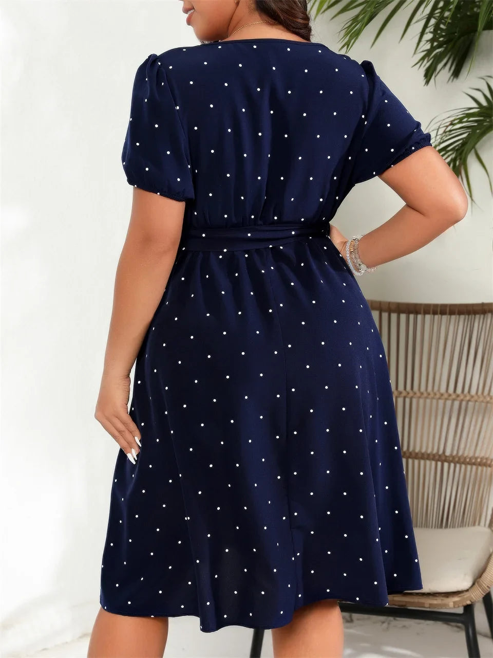 Curvy Charm Polka Dot Dress