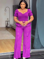 Petal Sweetheart Wide-Leg Pantsuit