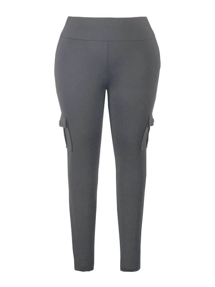 Cargo Style Leggings with Flap Pockets