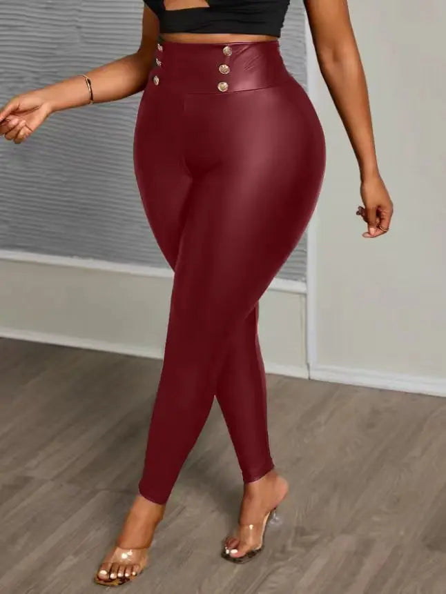 Stretch Leggings with Button Waist