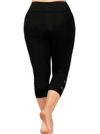 Contrast Mesh Capri Leggings