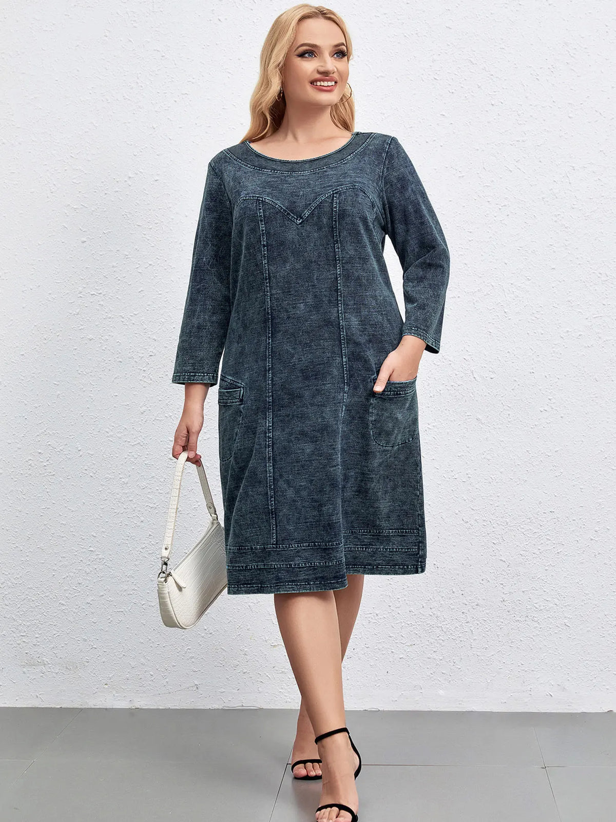 Curve Ease Denim Dress