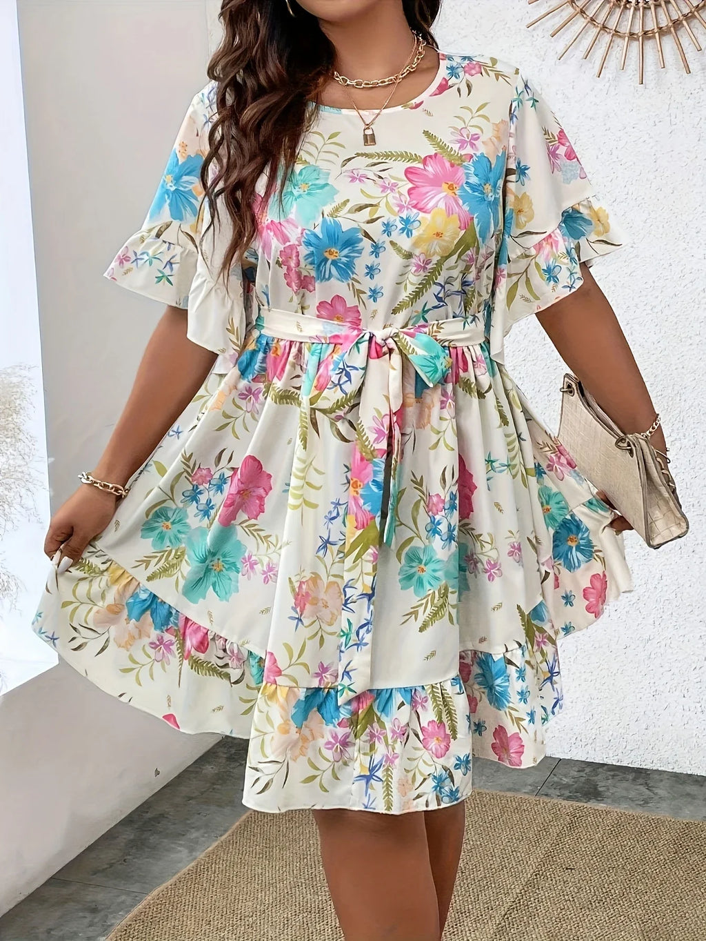 fashionable printed dress