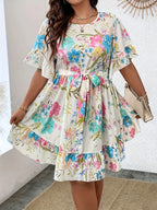 fashionable printed dress