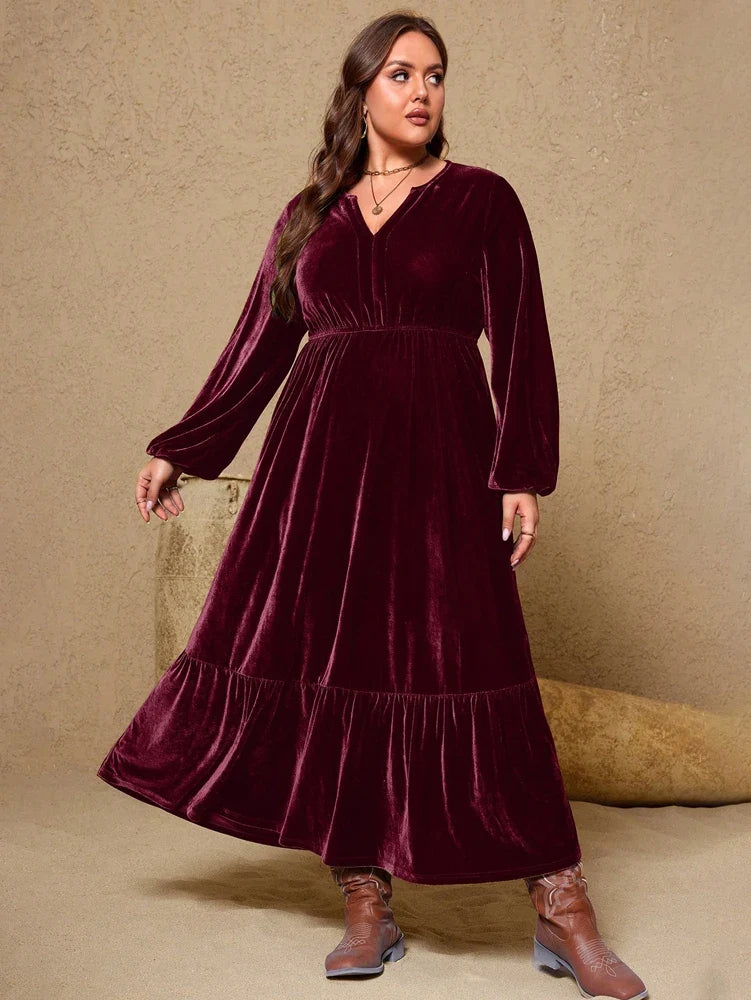 Velvet Elegance Maxi Dress – Chic