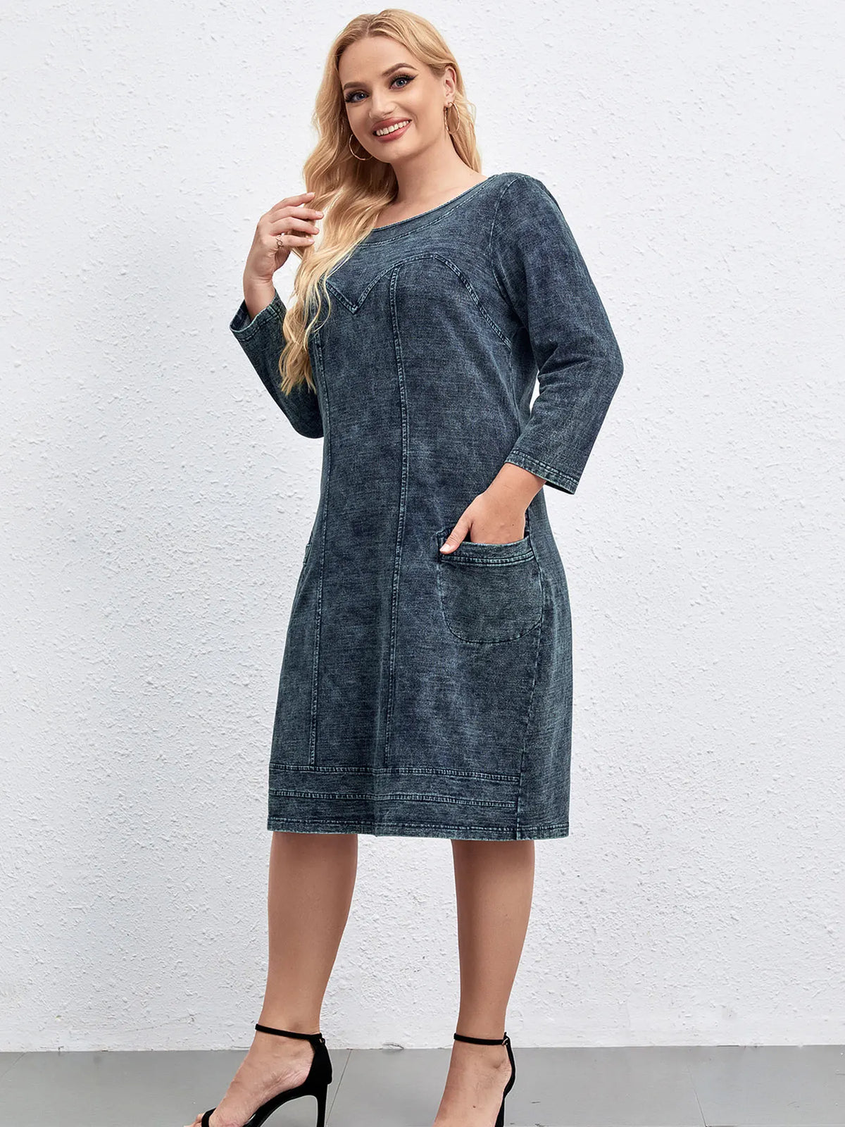 Curve Ease Denim Dress