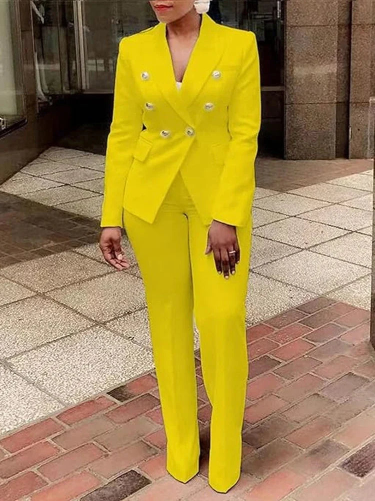 Double-Breasted Blazer Pantsuit