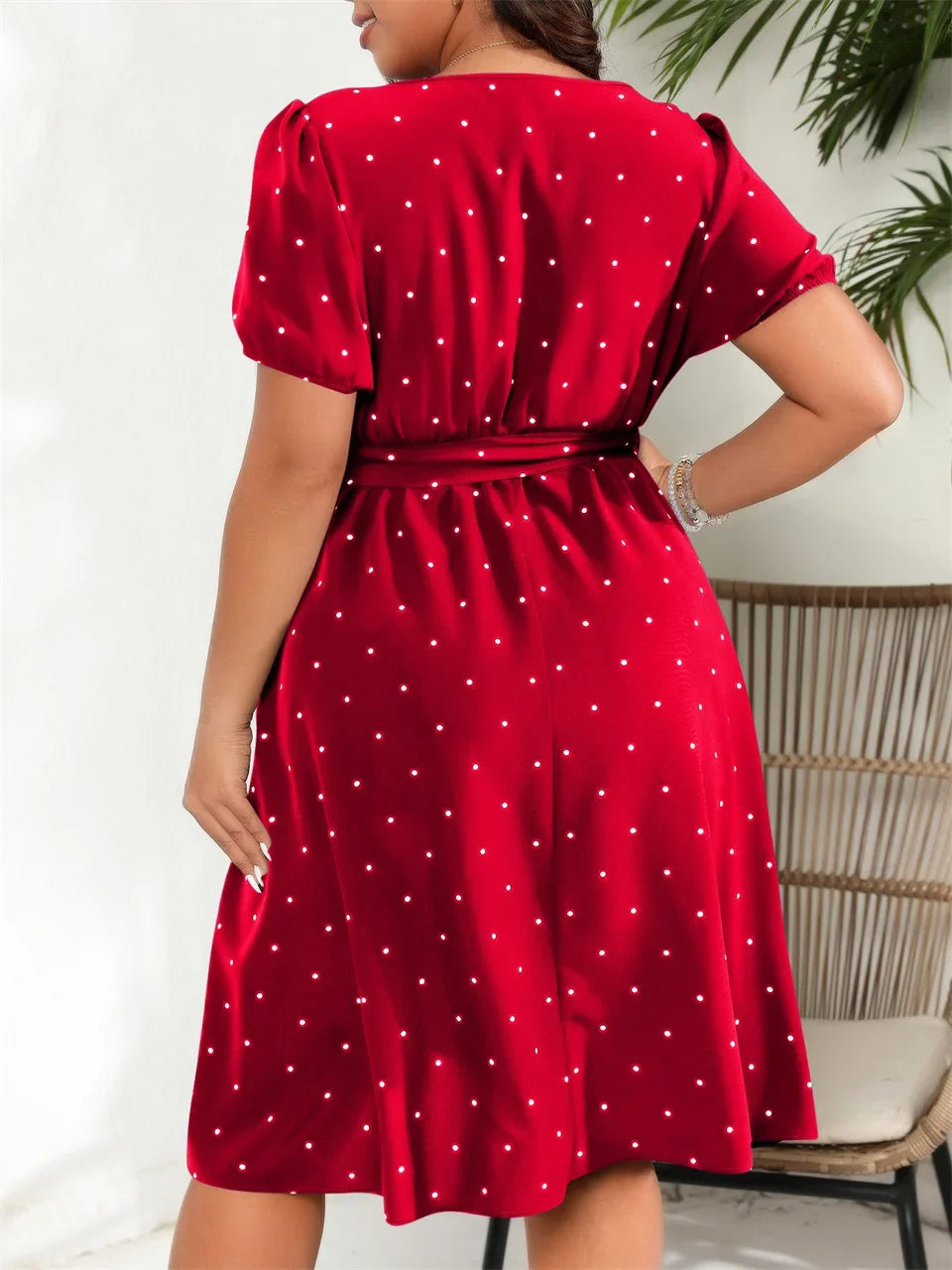 Curvy Charm Polka Dot Dress