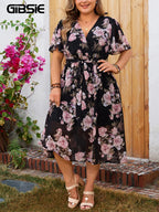Midnight Rose Wrap Dress