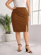 Versatile Commuter Split Hem Skirt