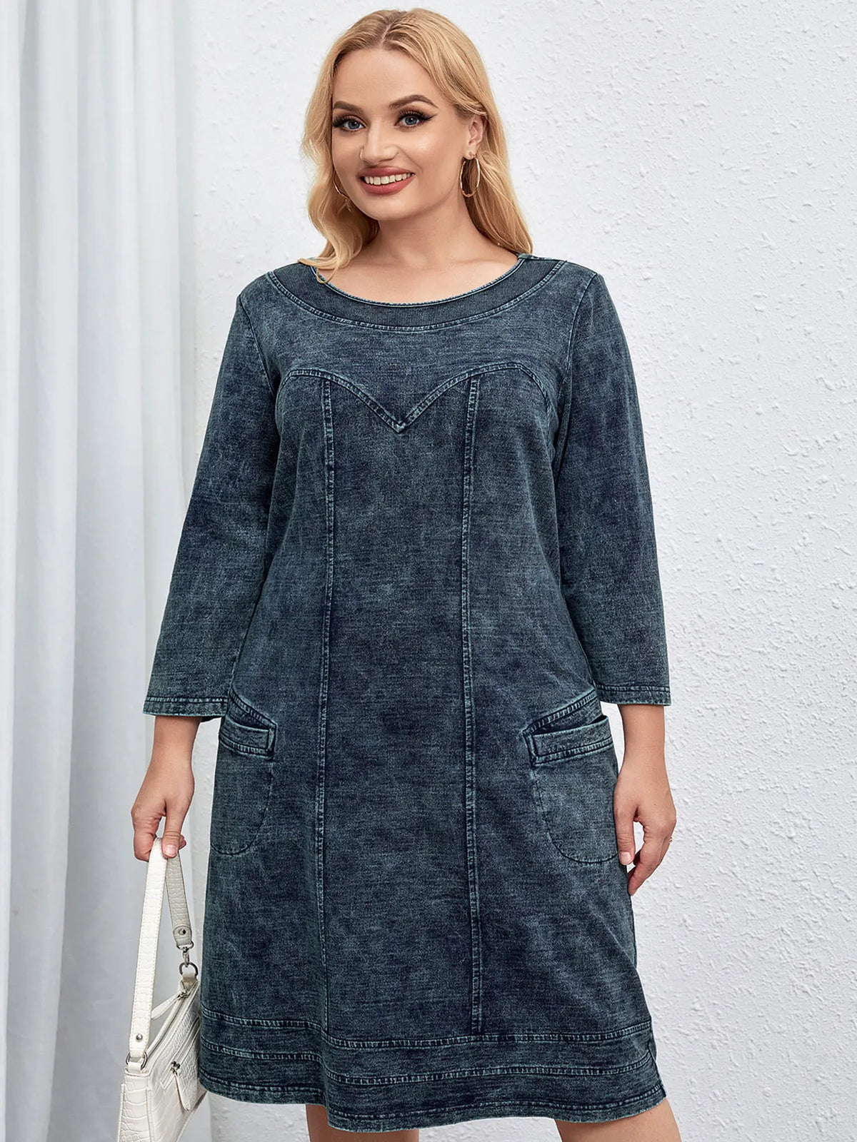 Curve Ease Denim Dress
