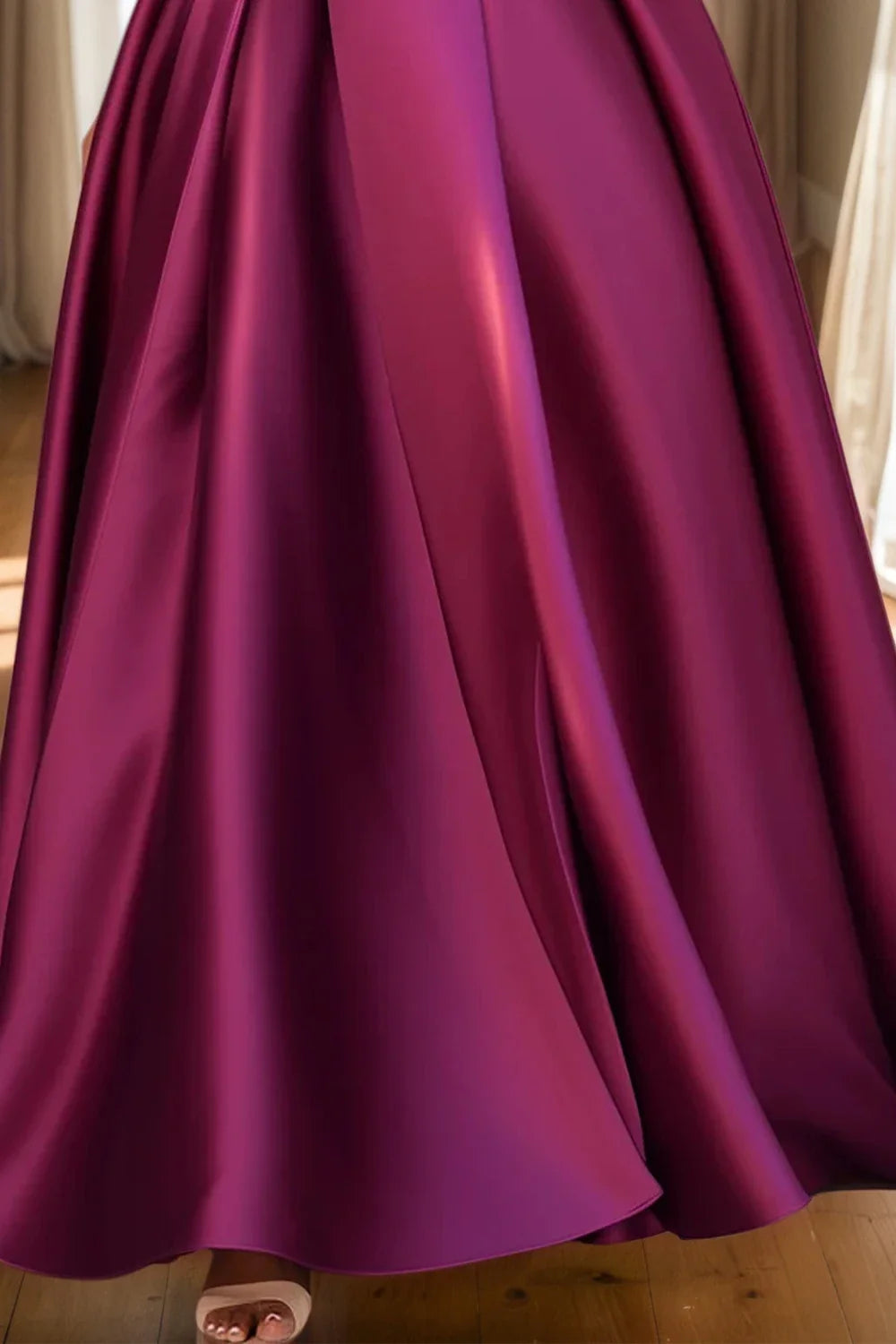 One Sleeve Pleated A-Line Formal Dress