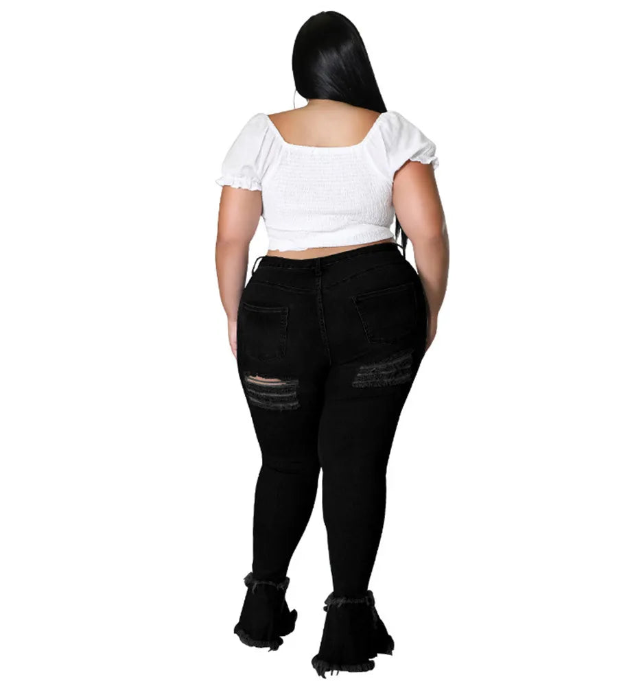 Glam Ripped High-Waist Jeans