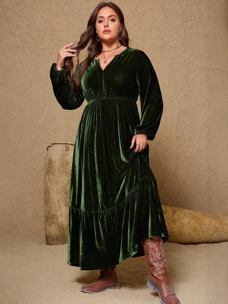 Velvet Elegance Maxi Dress – Chic