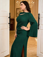 Emerald Elegance Plus Size Maxi Dress