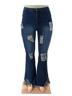 Tassel Vintage Ripped Flared Jeans