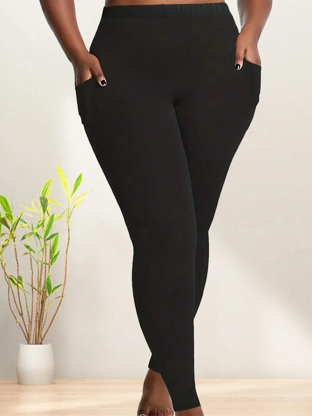 Long Sporty Solid Pocket Casual Leggings