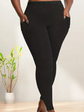 Long Sporty Solid Pocket Casual Leggings