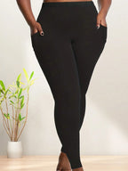 Long Sporty Solid Pocket Casual Leggings