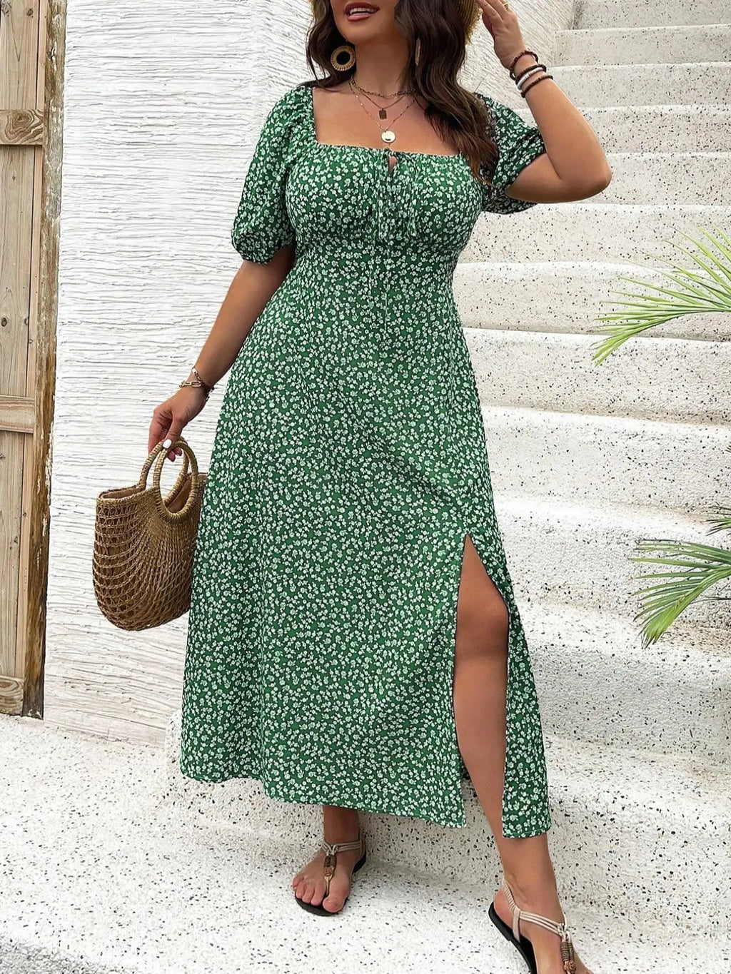 Emerald Bloom Maxi Dress
