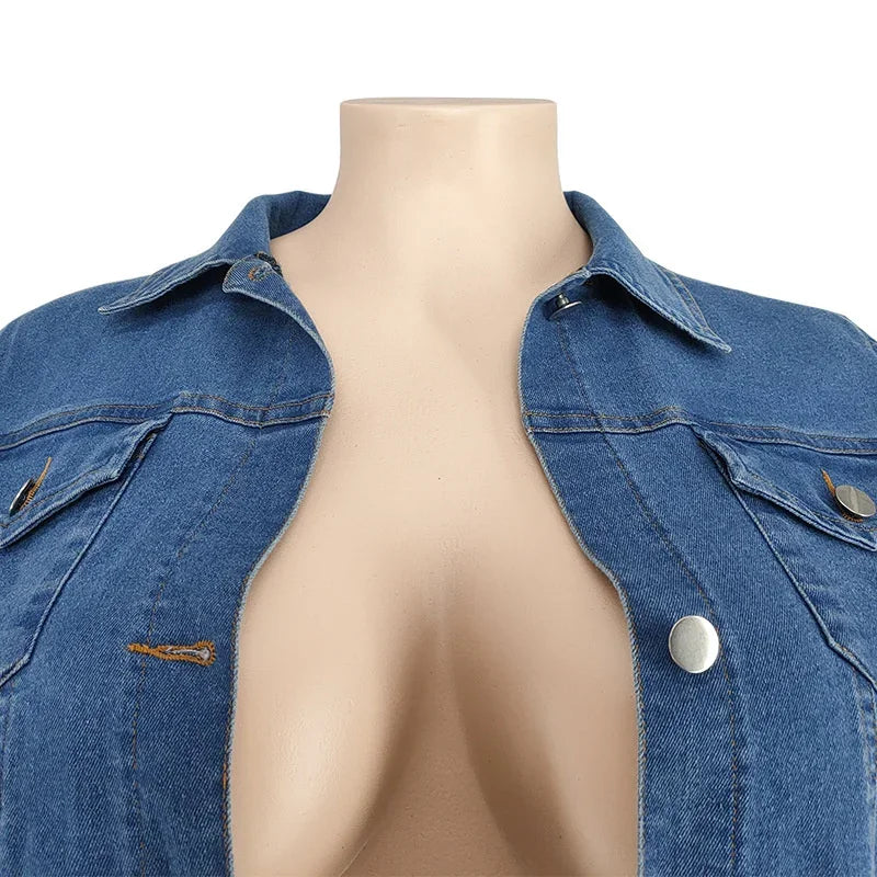 Curvy Chic Ruched Denim Set