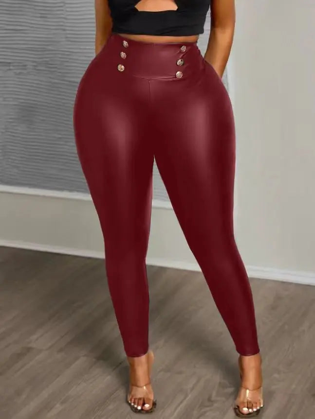 Stretch Leggings with Button Waist