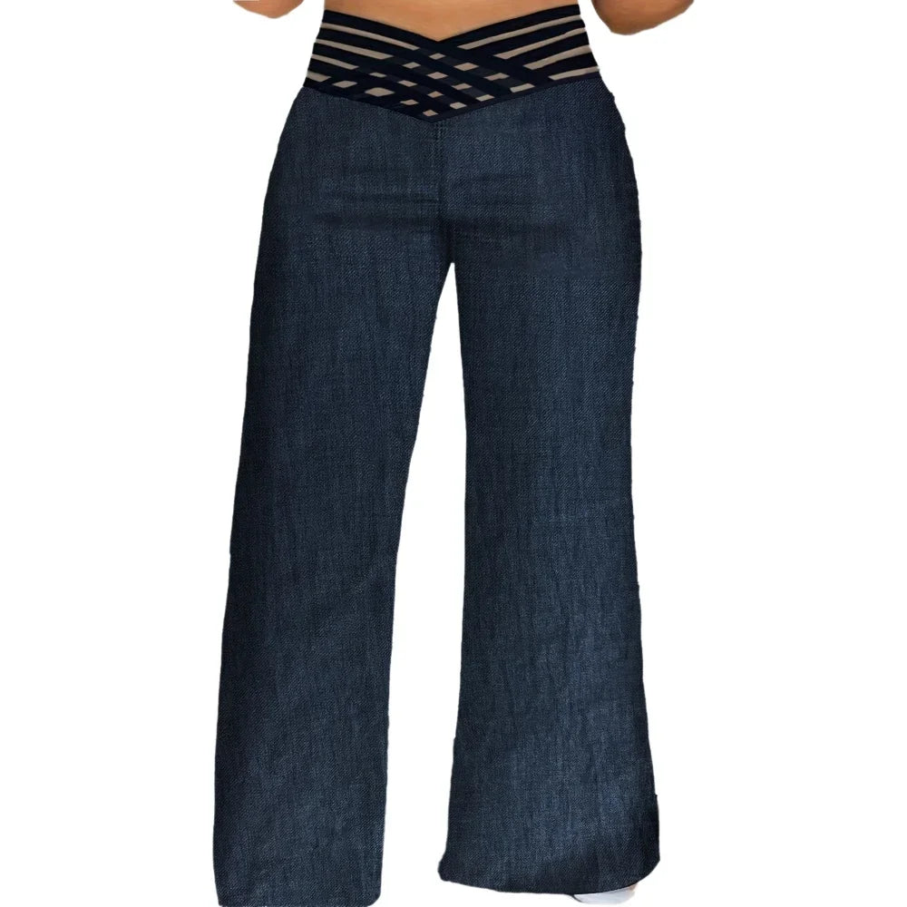 Curve Cross-Waist Wide-Leg Pants