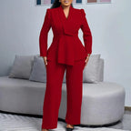 Taupe Authority Peplum Pantsuit Set