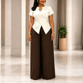 Split-Hem Top and Wide-Leg Pants
