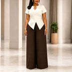 Split-Hem Top and Wide-Leg Pants
