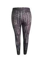 Faux Leather Look Woven Pattern Leggings