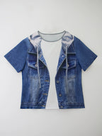Curve Denim Illusion Tee