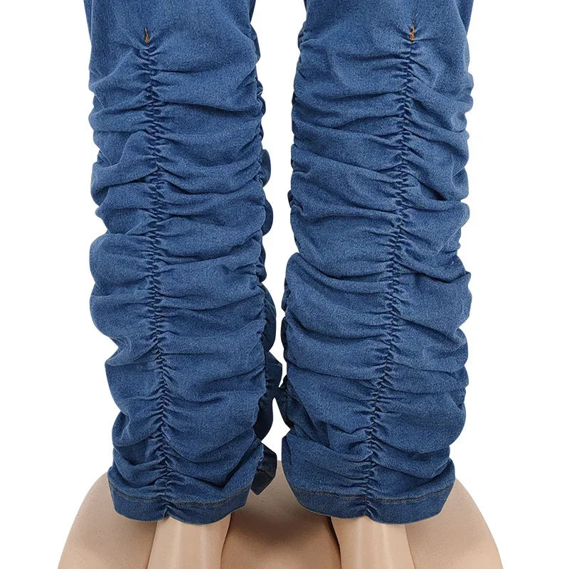 Curvy Chic Ruched Denim Set