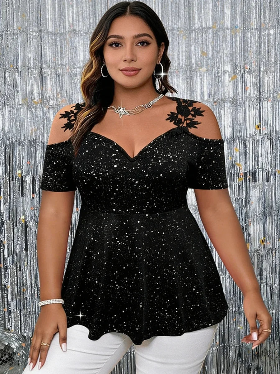 Curve Sparkle Peplum Top