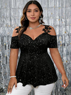 Curve Sparkle Peplum Top