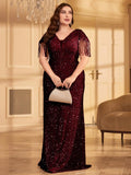 Sequin Fringe Formal Dress